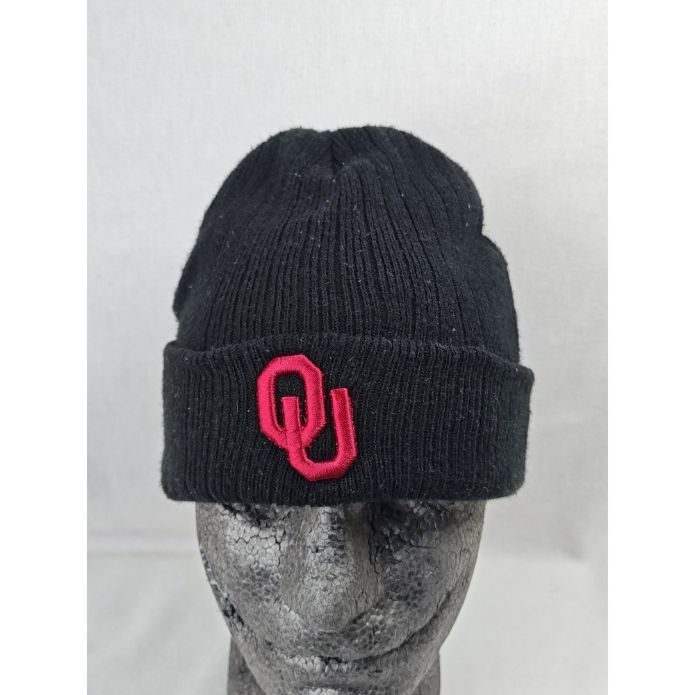 Oklahoma Sooners Black Knit Acrylic Top of the World Cuff Knit Beanie Hat Adult